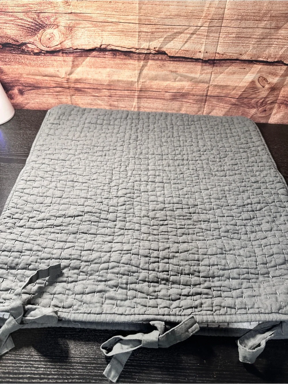 Pottery Barn Pick Stitch Quilted Euro Shams in flagstone gray